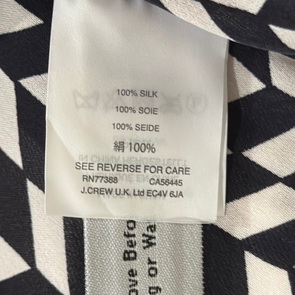 J. Crew Black and White Silk Patterned Blouse - Picture 9 of 9